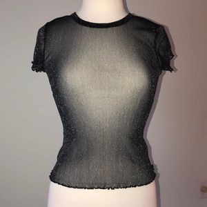 Urban Outfitters Black Mesh Tee